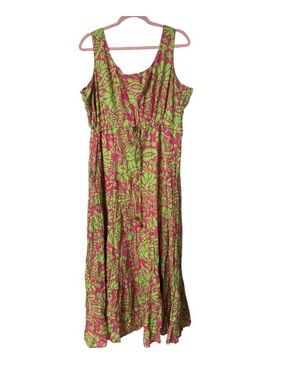 Soft Surroundings Floral Scoop-Neck Maxi Dress Sz 2X (TXA960)